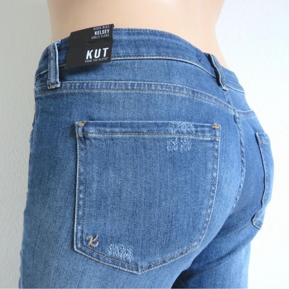 KUT from the KLOTH Jeans Women's Vintage Inspired Kelsey Ankle FLARE Size 12 NWT - Picture 4 of 7